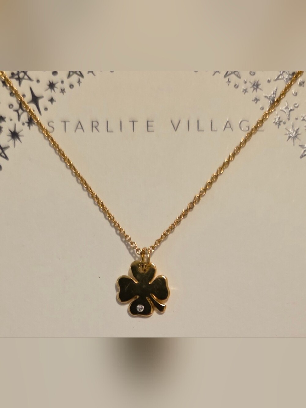 Goldtone Clover Necklace